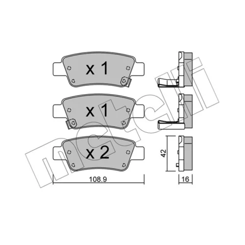 Sada brzdových platničiek kotúčovej brzdy METELLI 22-0790-0 - obr. 1