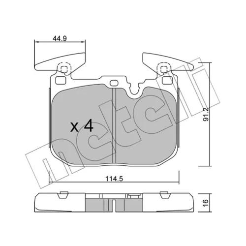 Sada brzdových platničiek kotúčovej brzdy METELLI 22-1015-3 - obr. 1