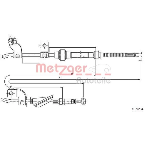 Ťažné lanko parkovacej brzdy METZGER 10.5234