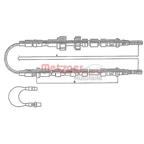 Ťažné lanko parkovacej brzdy METZGER 10.5352