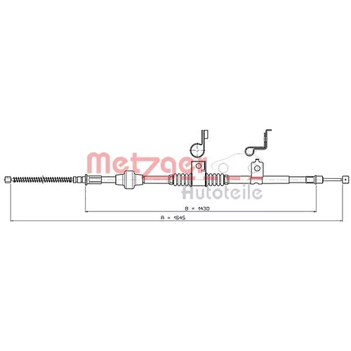 Ťažné lanko parkovacej brzdy METZGER 17.2294