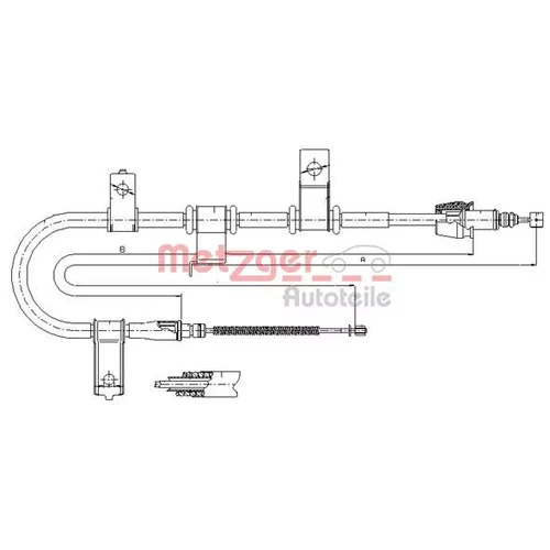 Ťažné lanko parkovacej brzdy METZGER 17.2543