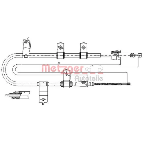 Ťažné lanko parkovacej brzdy METZGER 17.2566