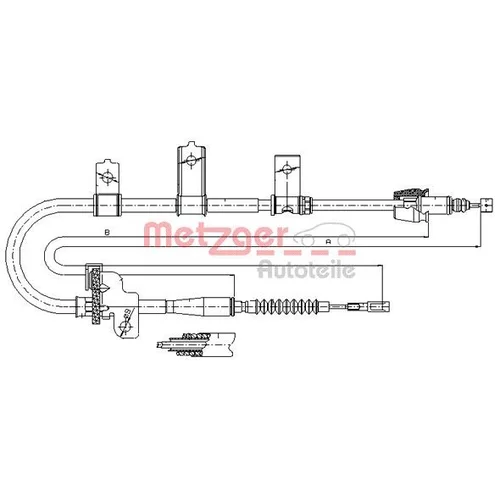 Ťažné lanko parkovacej brzdy METZGER 17.6021