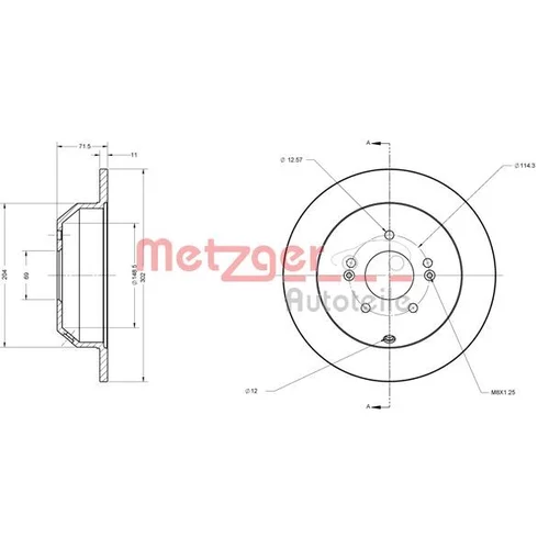 Brzdový kotúč METZGER 6110460