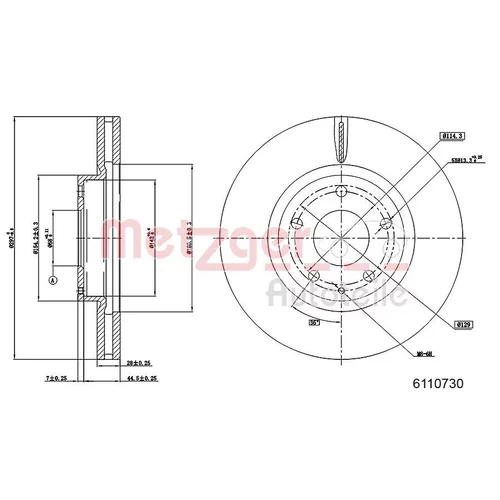 Brzdový kotúč METZGER 6110730