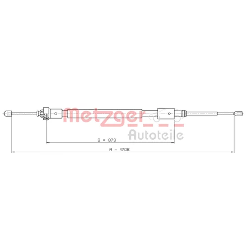 Ťažné lanko parkovacej brzdy METZGER 10.4525