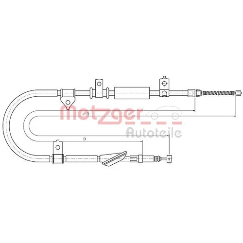 Ťažné lanko parkovacej brzdy METZGER 10.5236