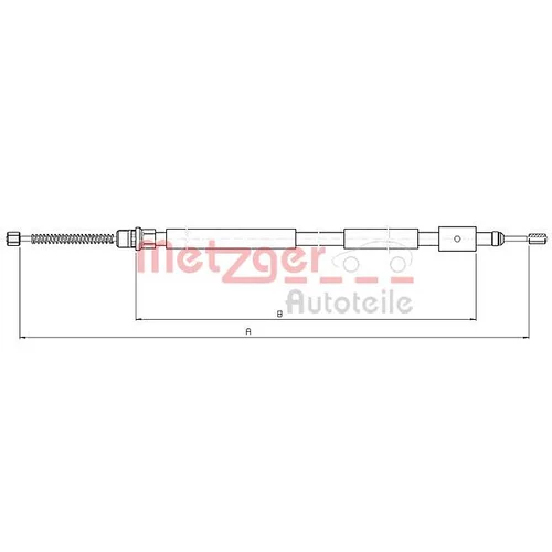 Ťažné lanko parkovacej brzdy METZGER 10.6031