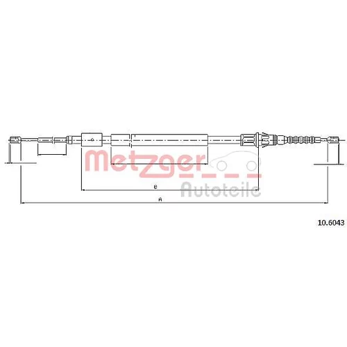 Ťažné lanko parkovacej brzdy METZGER 10.6043
