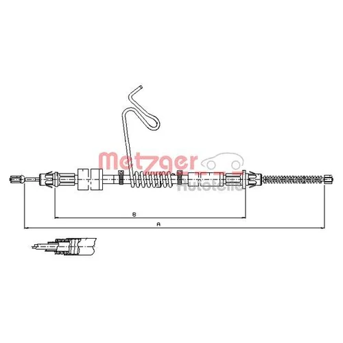 Ťažné lanko parkovacej brzdy METZGER 11.5669