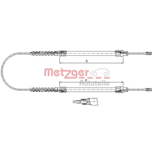 Ťažné lanko parkovacej brzdy METZGER 1171.8