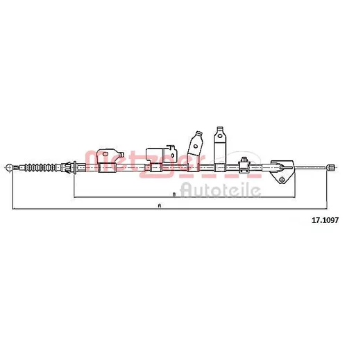 Ťažné lanko parkovacej brzdy 17.1097 /METZGER/
