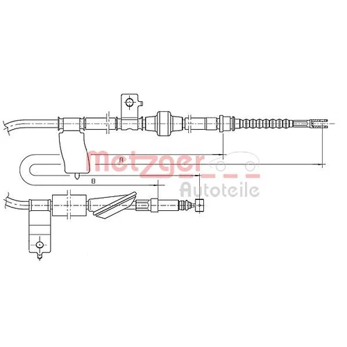 Ťažné lanko parkovacej brzdy METZGER 17.4017