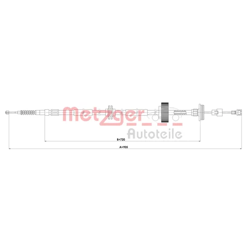 Ťažné lanko parkovacej brzdy METZGER 1E.BW007