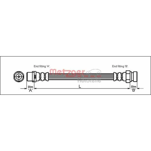 Brzdová hadica METZGER 4110348