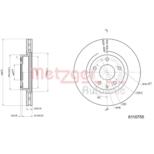 Brzdový kotúč METZGER 6110755