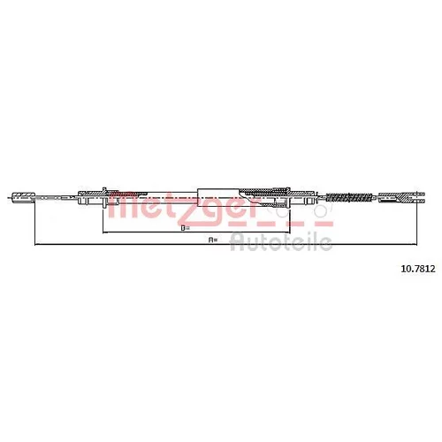 Ťažné lanko parkovacej brzdy METZGER 10.7812