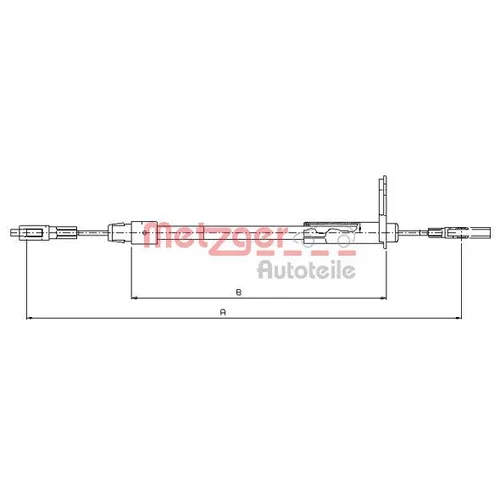 Ťažné lanko parkovacej brzdy METZGER 10.9442