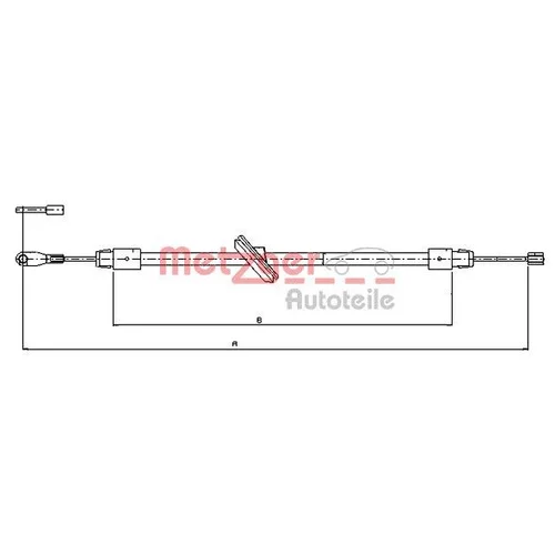 Ťažné lanko parkovacej brzdy METZGER 10.9511