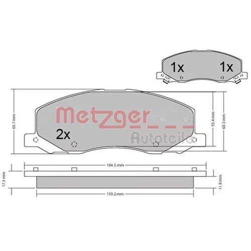 Sada brzdových platničiek kotúčovej brzdy METZGER 1170468