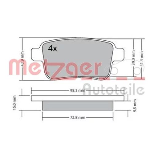 Sada brzdových platničiek kotúčovej brzdy METZGER 1170471