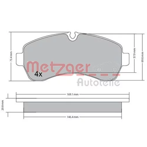 Sada brzdových platničiek kotúčovej brzdy METZGER 1170521