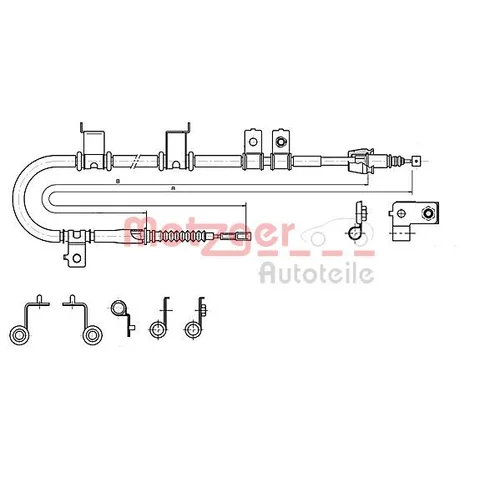 Ťažné lanko parkovacej brzdy METZGER 17.2575