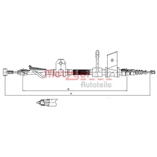 Ťažné lanko parkovacej brzdy METZGER 451.12