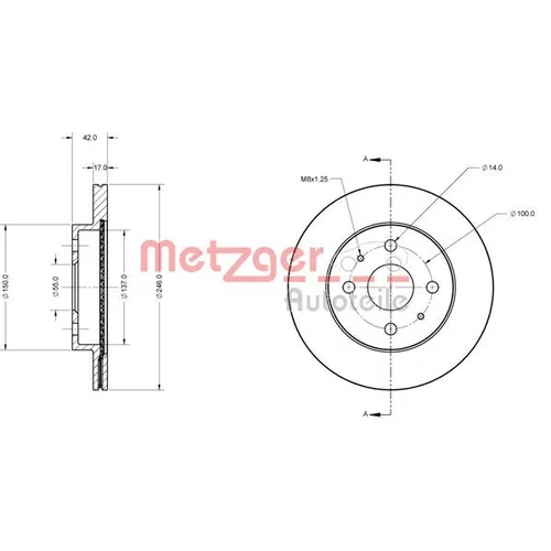 Brzdový kotúč METZGER 6110277