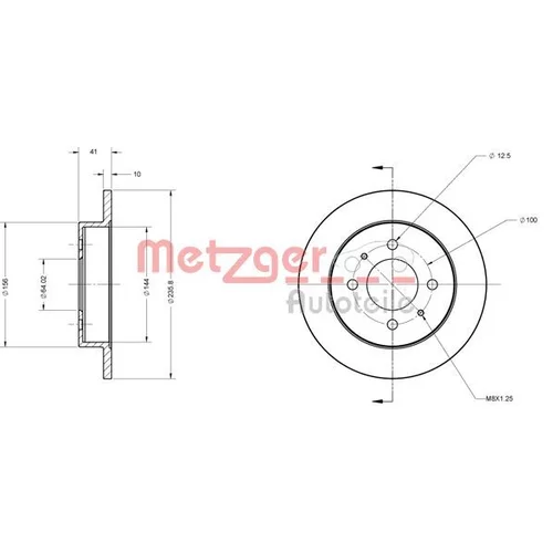 Brzdový kotúč METZGER 6110509