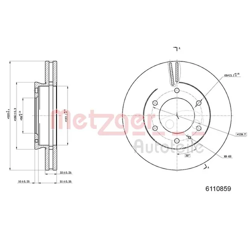 Brzdový kotúč METZGER 6110859