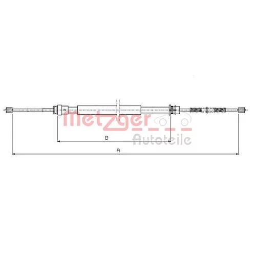 Ťažné lanko parkovacej brzdy METZGER 10.6541