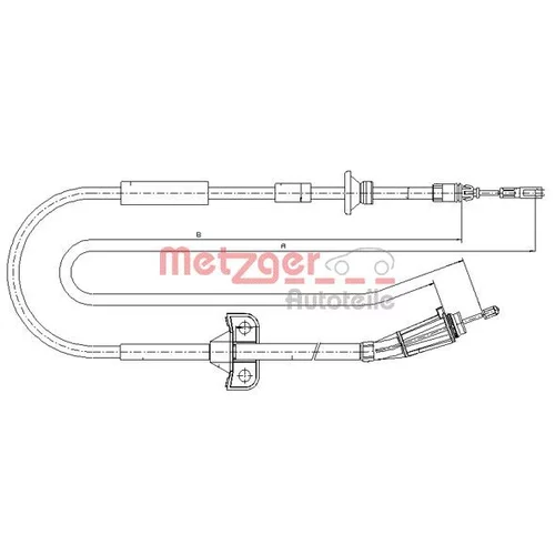 Ťažné lanko parkovacej brzdy METZGER 10.8185