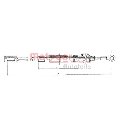 Ťažné lanko parkovacej brzdy METZGER 1171.3