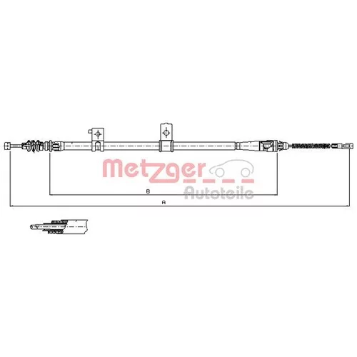 Ťažné lanko parkovacej brzdy METZGER 17.6032