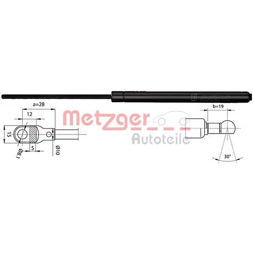 Plynová vzpera pre zadné sklo METZGER 2110342