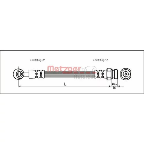 Brzdová hadica 4110405 /METZGER/