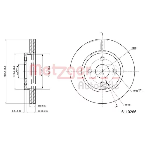 Brzdový kotúč 6110266 /METZGER/