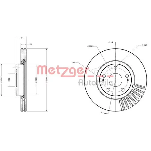 Brzdový kotúč METZGER 6110276