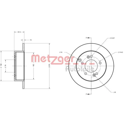 Brzdový kotúč METZGER 6110459