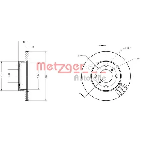 Brzdový kotúč METZGER 6110500