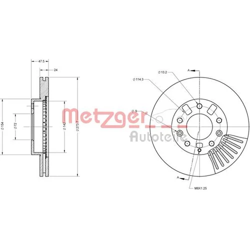 Brzdový kotúč METZGER 6110523