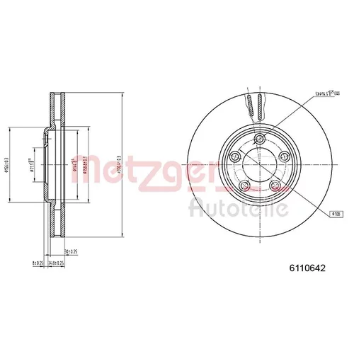 Brzdový kotúč METZGER 6110642