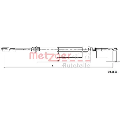 Ťažné lanko parkovacej brzdy METZGER 10.4611