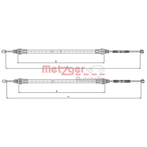 Ťažné lanko parkovacej brzdy METZGER 10.9336