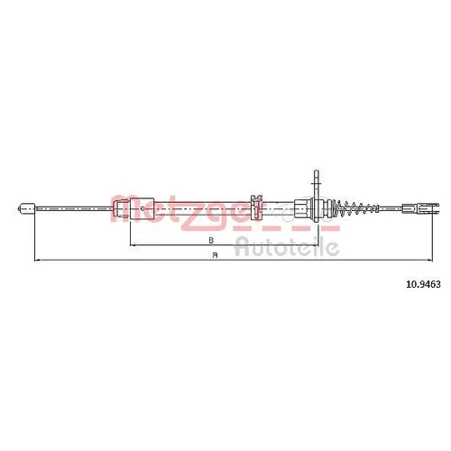 Ťažné lanko parkovacej brzdy METZGER 10.9463