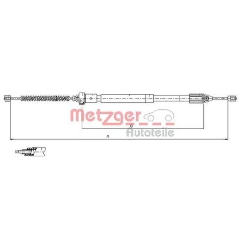Ťažné lanko parkovacej brzdy METZGER 11.6597