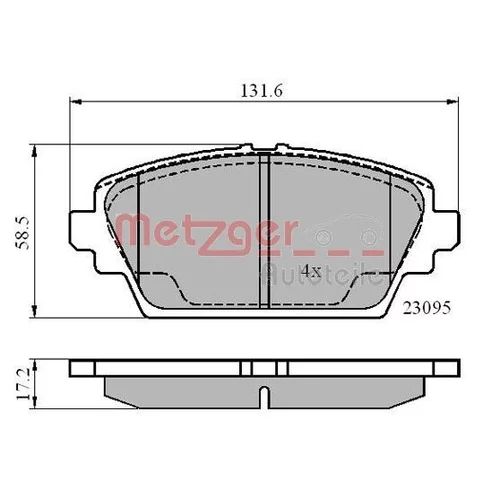 Sada brzdových platničiek kotúčovej brzdy METZGER 1170870