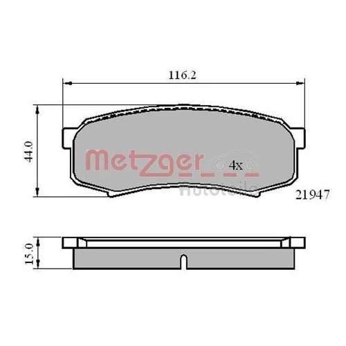 Sada brzdových platničiek kotúčovej brzdy METZGER 1170871